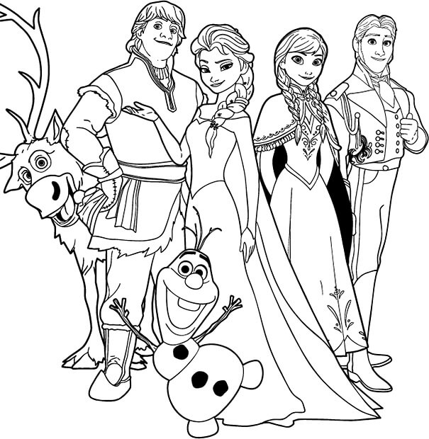 Personajes de Frozen para colorir