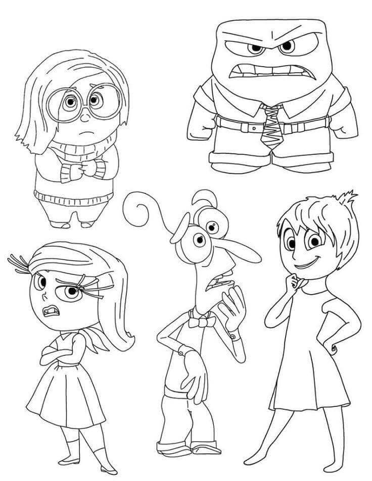 Dibujos de Personajes de Inside Out 4 para colorear
