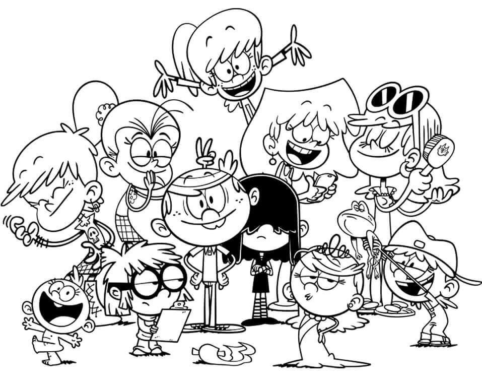Personajes de La Casa Ruidosa para colorir