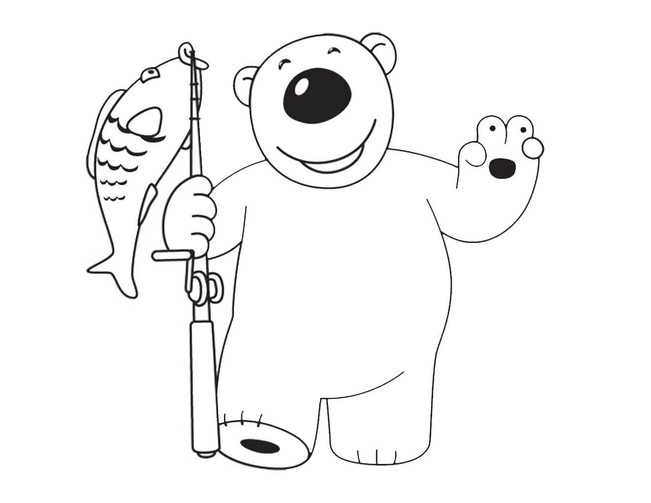 Pesca del oso Poby para colorir
