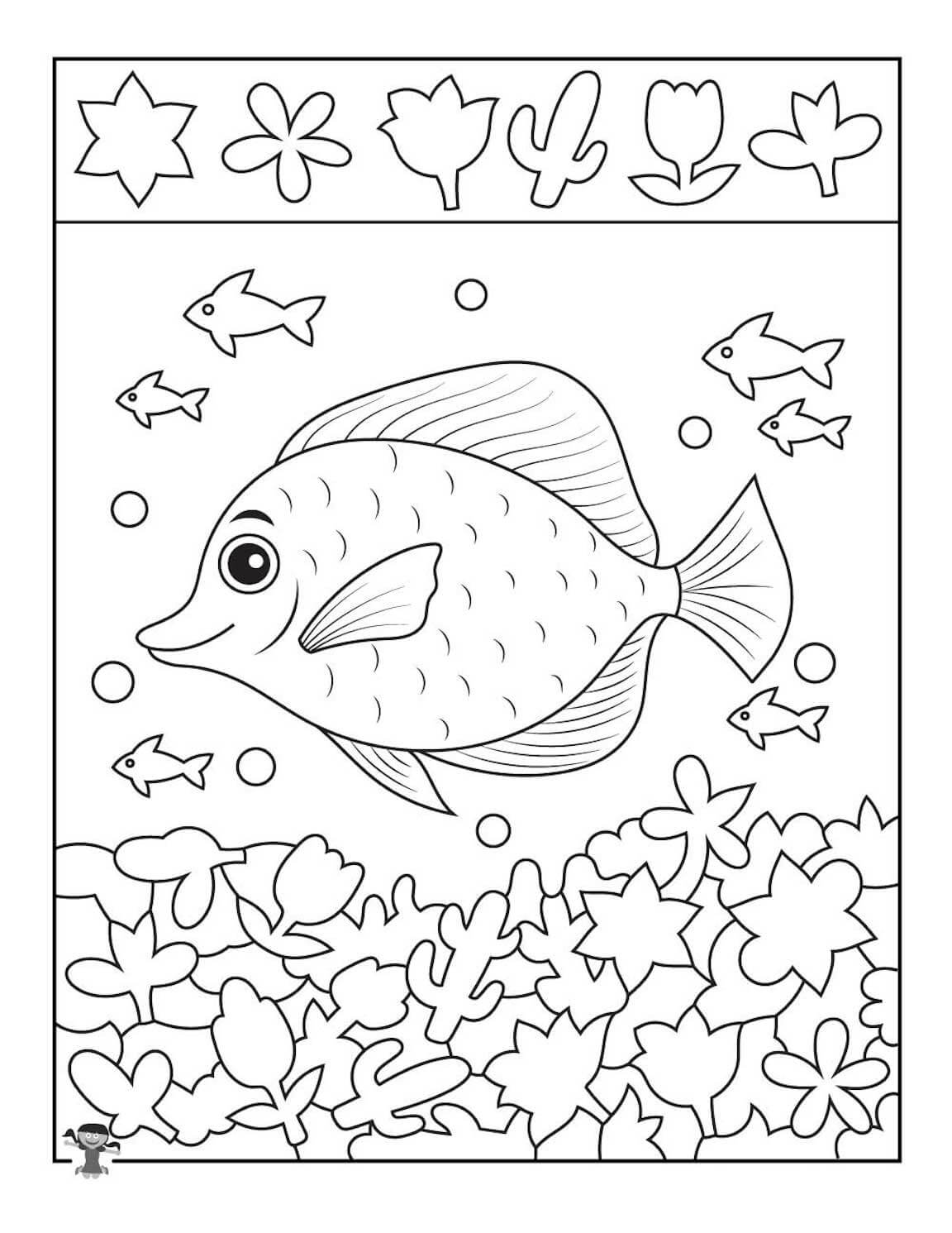 Dibujos de Pescado Dulce para colorear