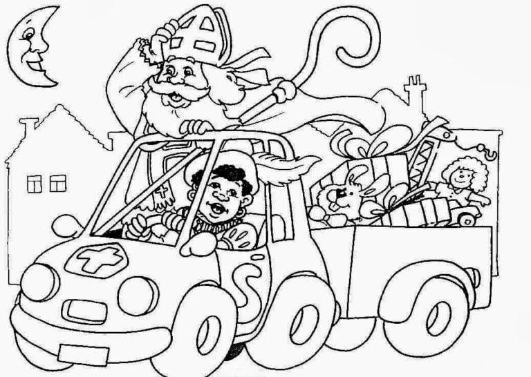 Dibujos de Pete el Negro Conduciendo Un Coche para colorear