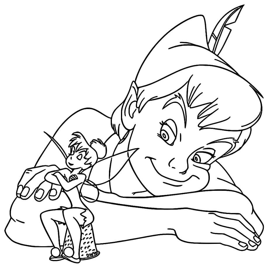 Dibujos de Peter Pan y Campanilla para colorear