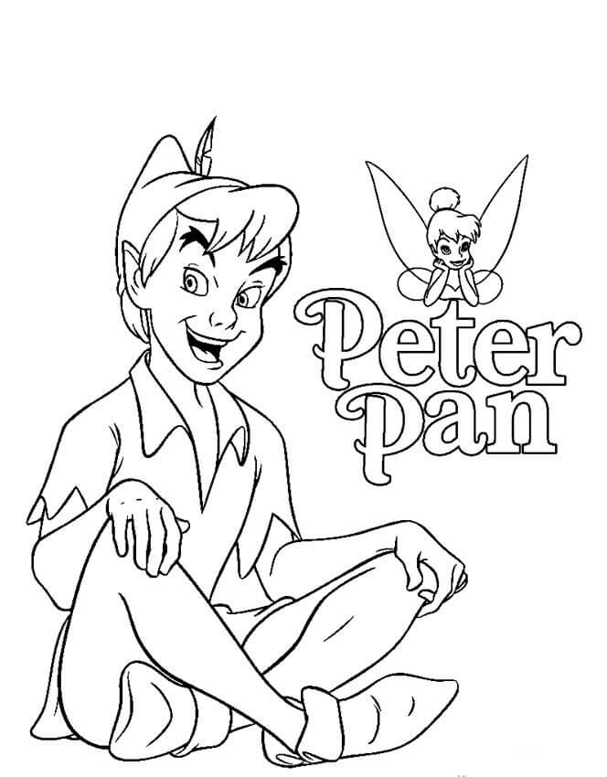 Dibujos de Peter pan y Tinkerbell Divertidos para colorear