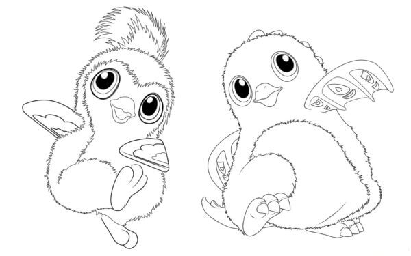 Dibujos de Pingüinos Alegres De La Colección Hatchimals para colorear