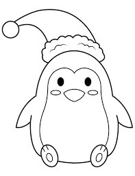 Dibujos de Pingüino con Sombrero para colorear
