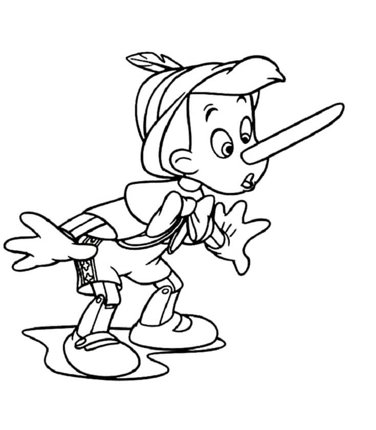 Dibujos de Pinocho está Mintiendo para colorear