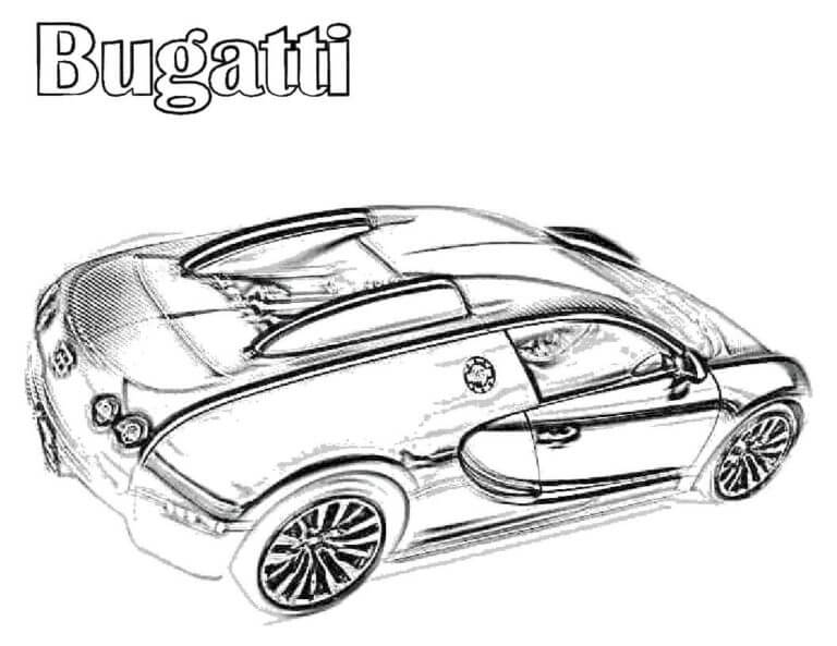Pinta El Bugatti Desde Arriba para colorir