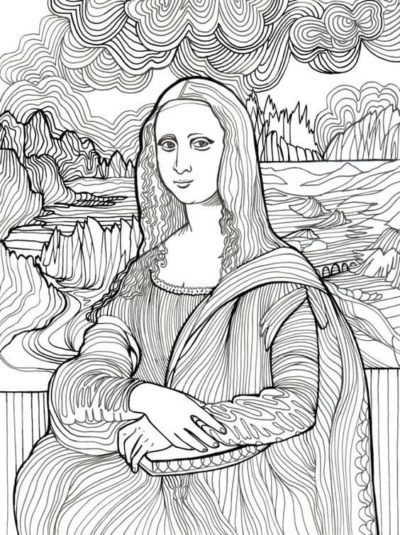 Dibujos de Pintar con Patrones de Mona Lisa para colorear