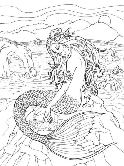 Dibujos de Pintura de Sirena para colorear