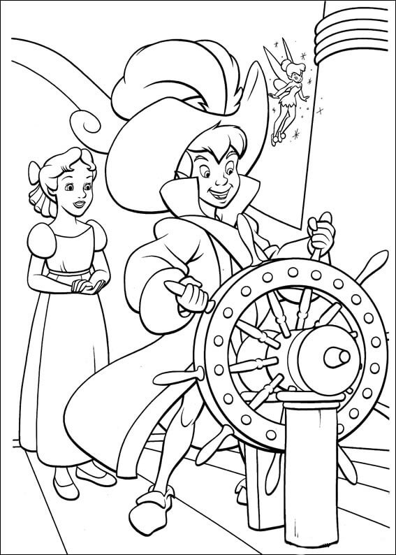 Piratas Peter Pan y Wendy para colorir