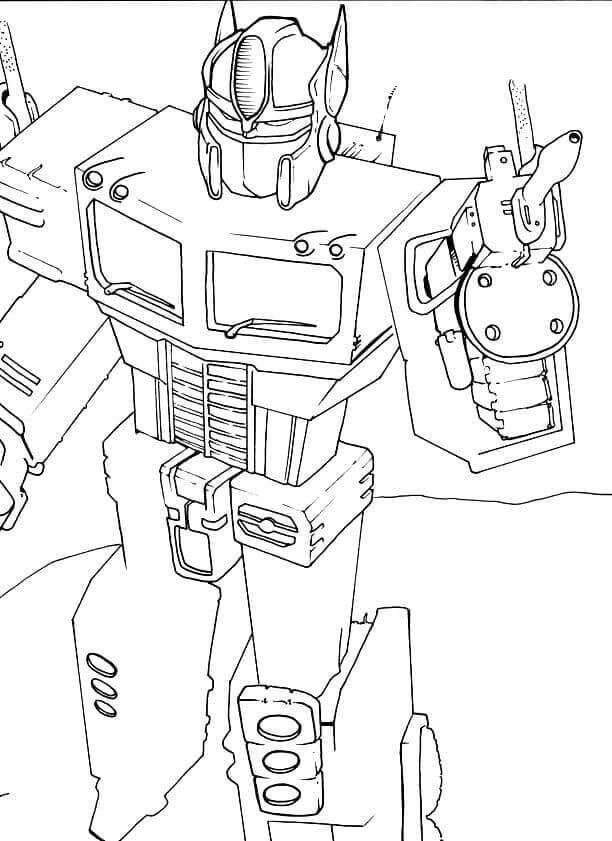 Dibujos de Pistola de Sujeción Optimus Prime para colorear