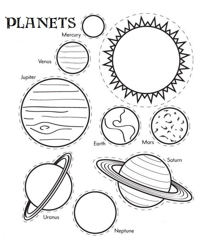 Dibujos de Planeta Básico para colorear