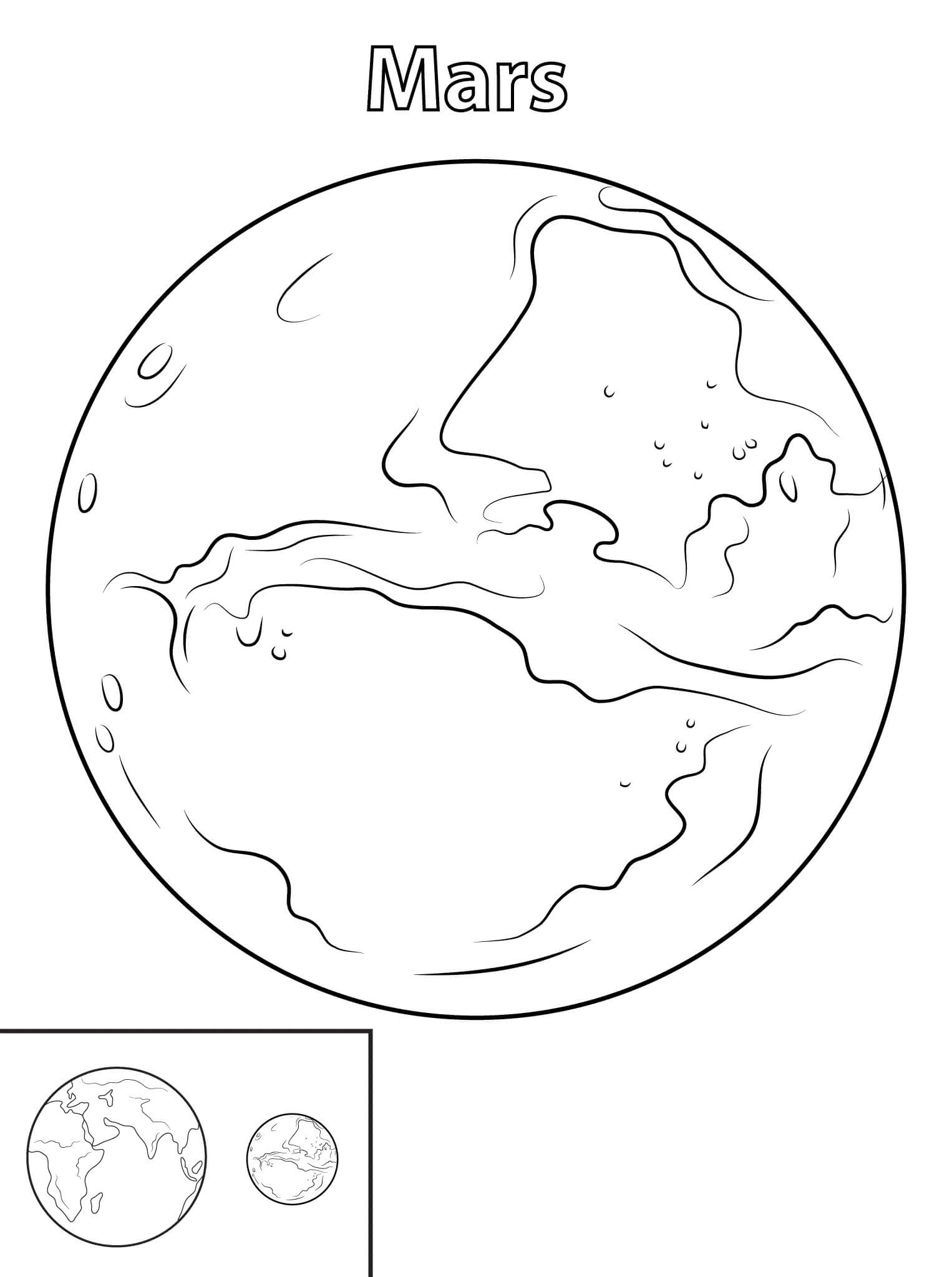 Dibujos de Planeta Marte para colorear