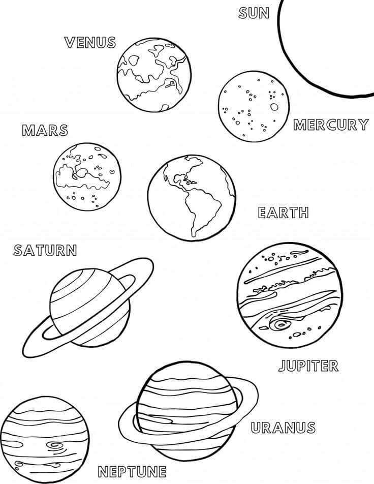 Dibujos de Planeta Sencillo para colorear