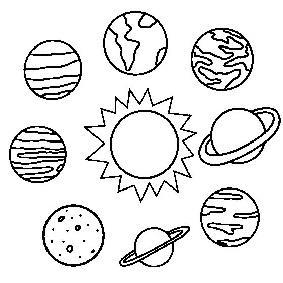 Dibujos de Planetas en Línea para colorear