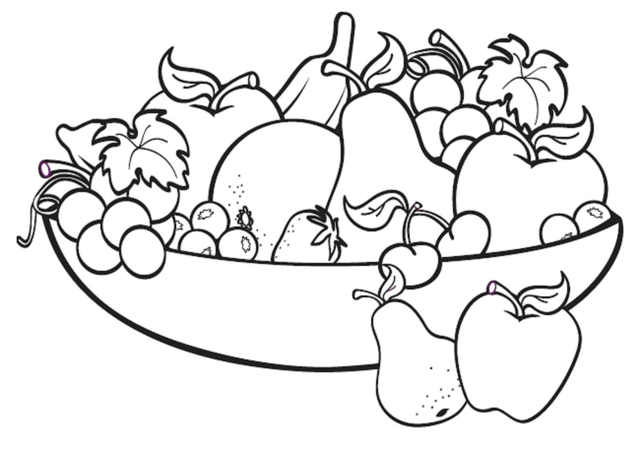 Dibujos de Plato de Frutas para colorear