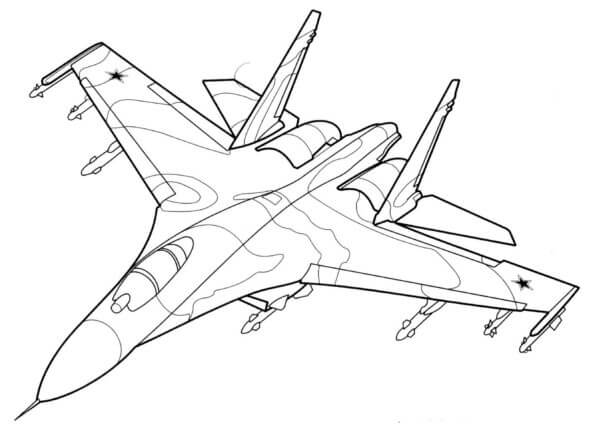 Dibujos de Poderosos Aviones Rusos para colorear