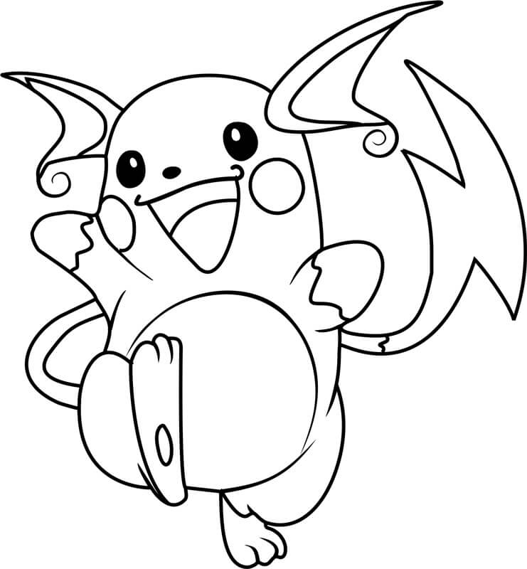 Pokemon Raichu para colorir