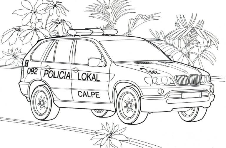 Dibujos de Policía BMW X5 para colorear