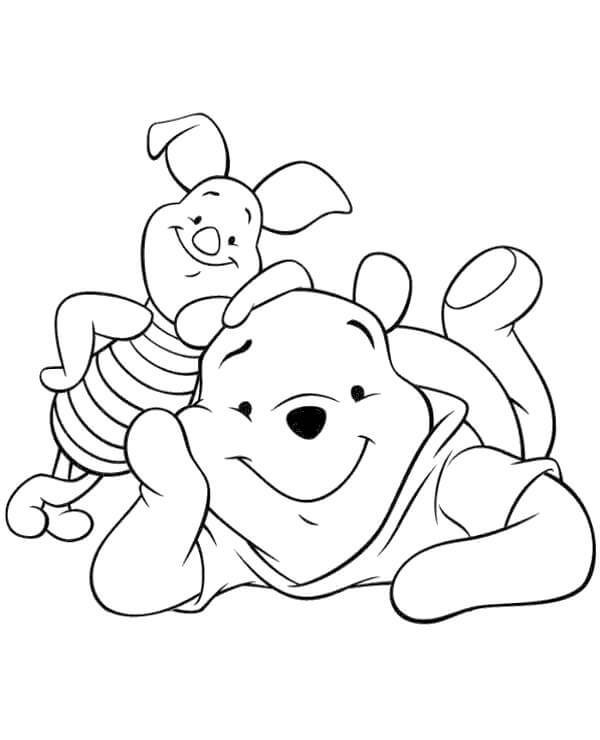 Pooh y Piglet para colorir