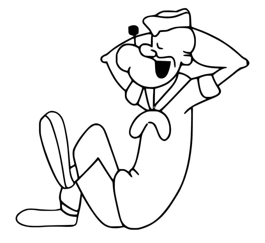 Dibujos de Popeye Durmiendo para colorear