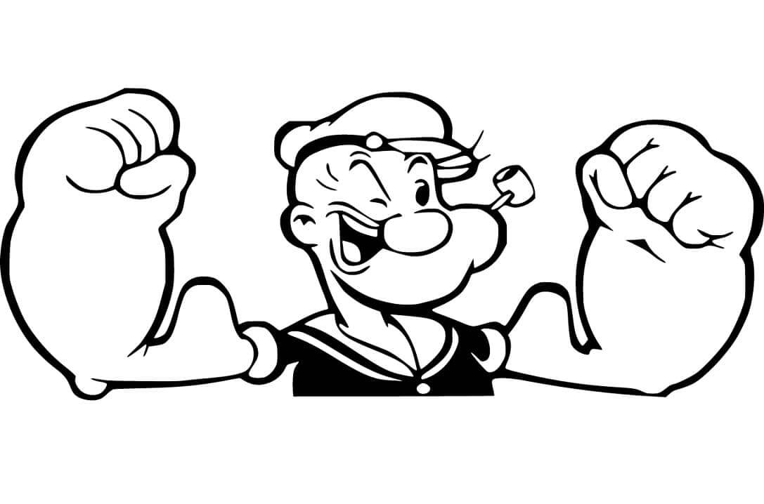 Dibujos de Popeye Fuerte para colorear