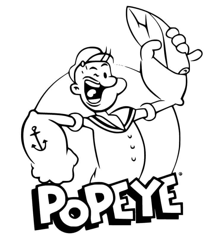 Dibujos de Popeye Riendo para colorear