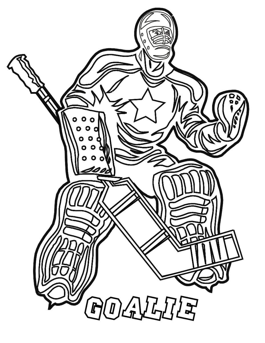 Dibujos de Portero de Hockey para colorear