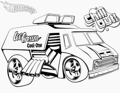 Dibujos de Potente Camión de Helados de Hot Wheels para colorear