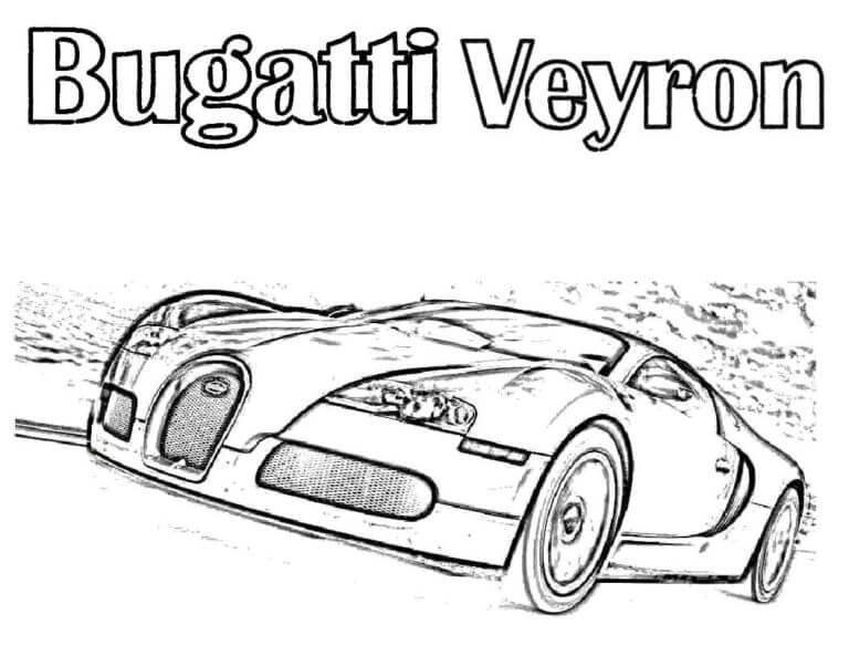 Precioso Bugatti Veyron para colorir