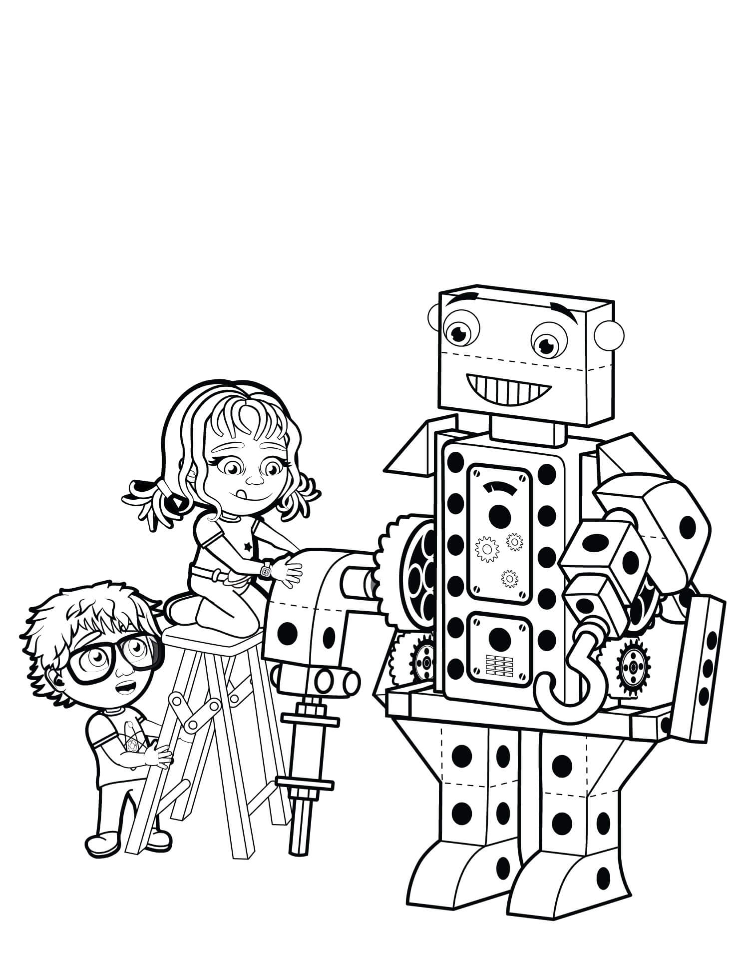Dibujos de Primera Construcción de Robots para Niños para colorear