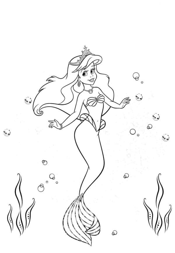 Dibujos de Princesa Ariel para colorear