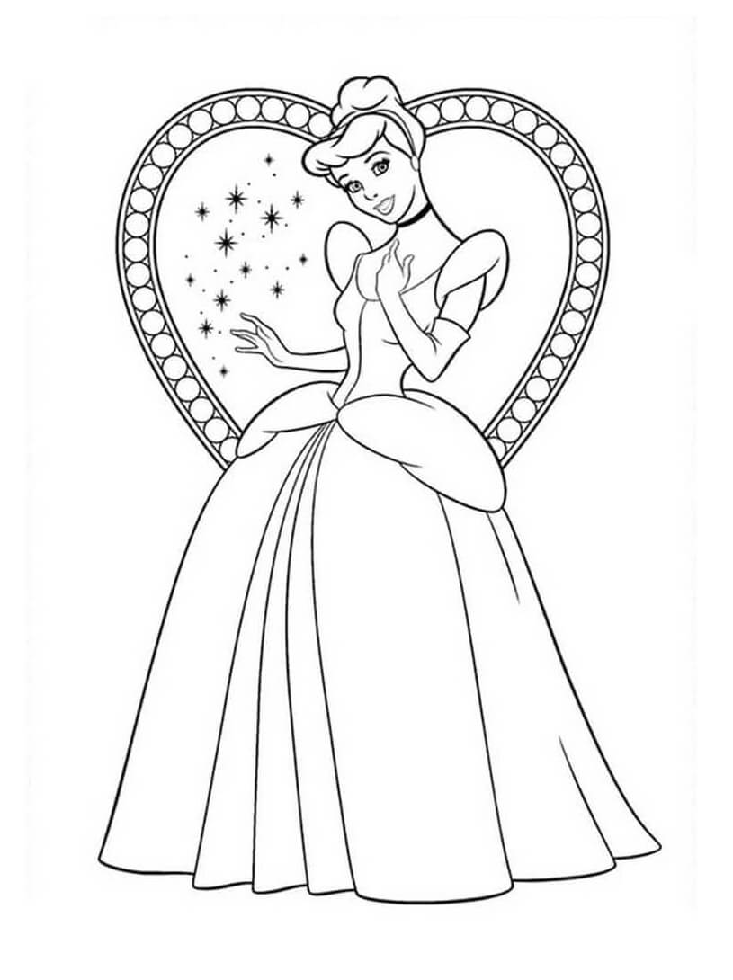 Dibujos de Princesa Cenicienta Disney para colorear
