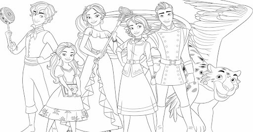 Princesa Elena y Amigos para colorir