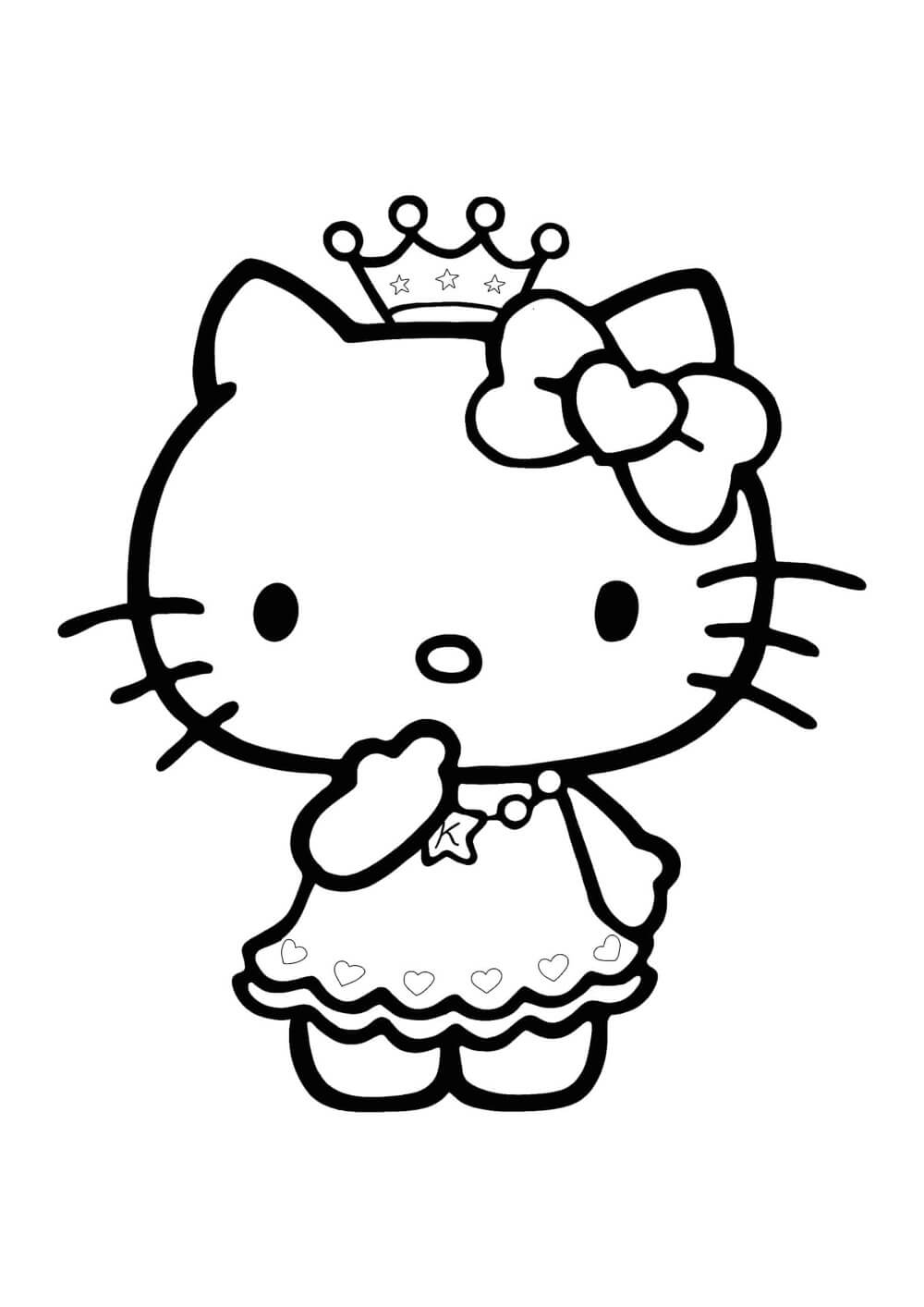 Princesa Hello Kitty para colorir