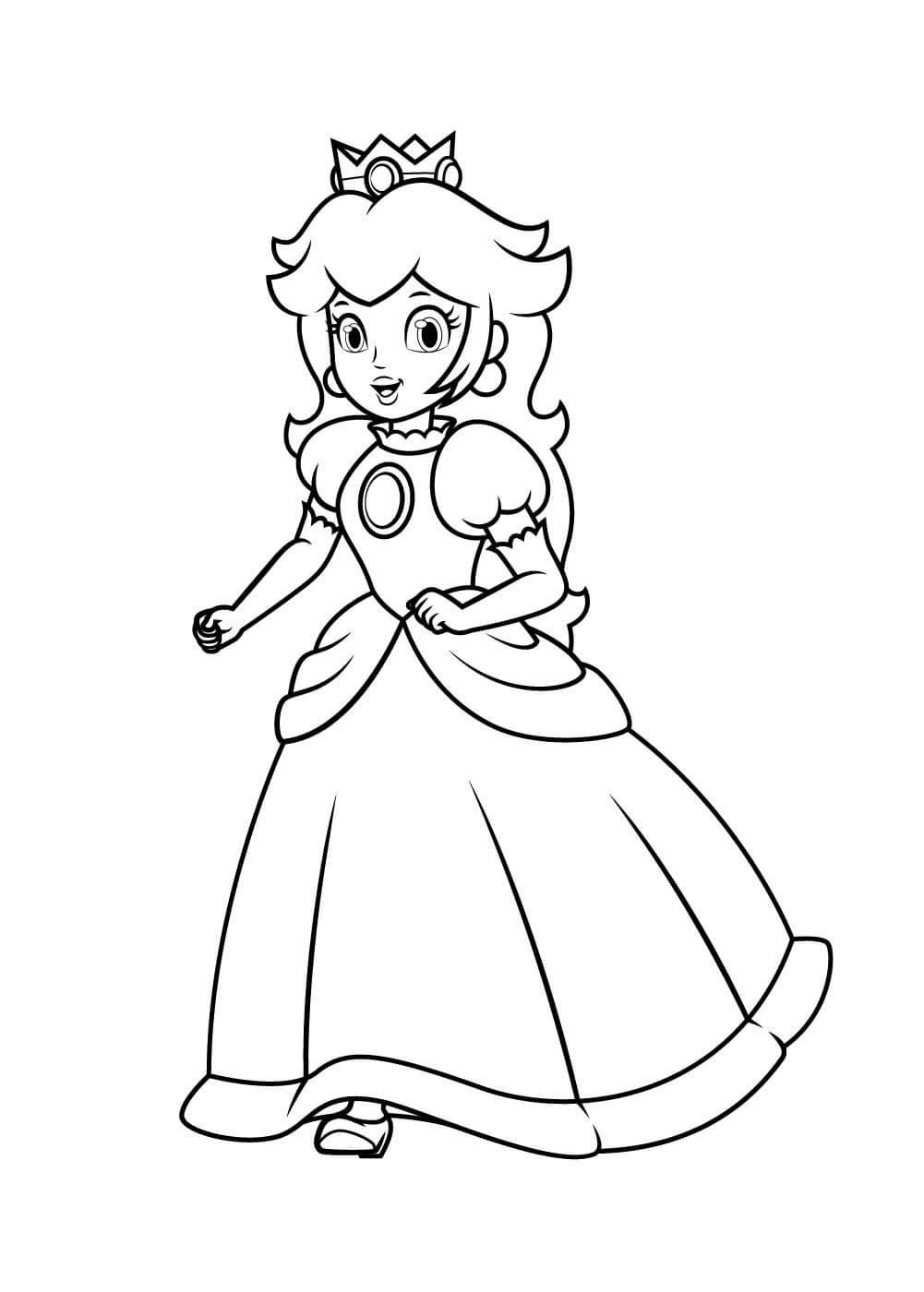 Princesa Peach Corriendo para colorir