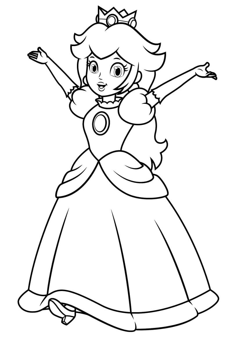 Dibujos de Princesa Peach Normal para colorear