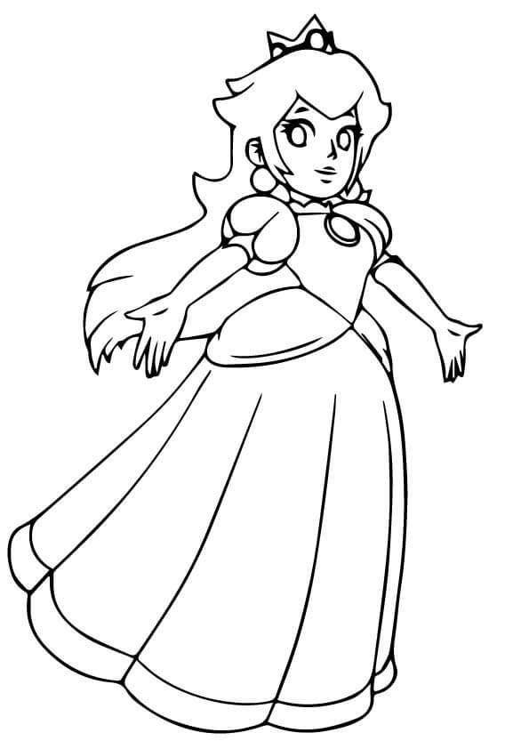 Princesa Peach Sencilla para colorir