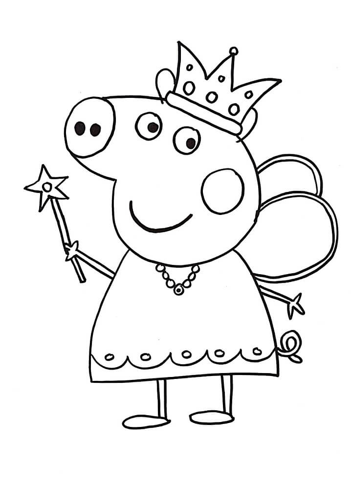 Dibujos de Princesa Peppa Pig para colorear