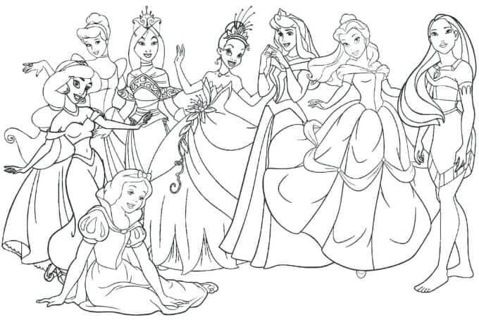 Dibujos de Princesa de Disney para colorear