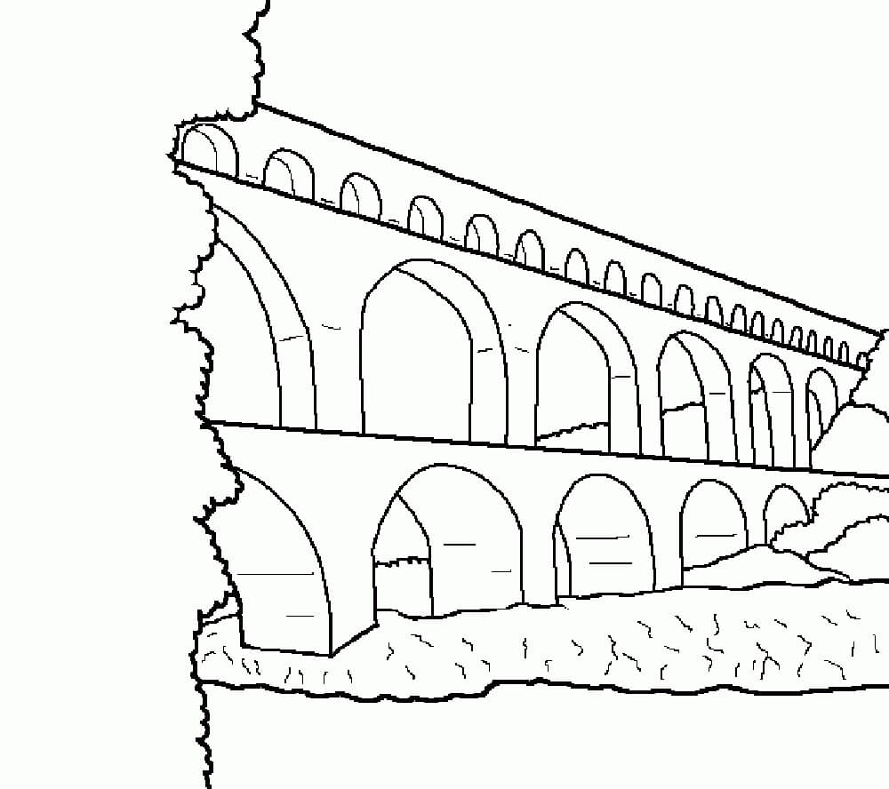 Dibujos de Puente Pont du Gard para colorear