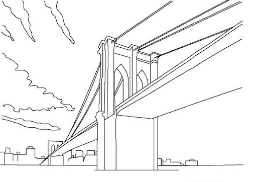 Dibujos de Puente de Brooklyn para colorear