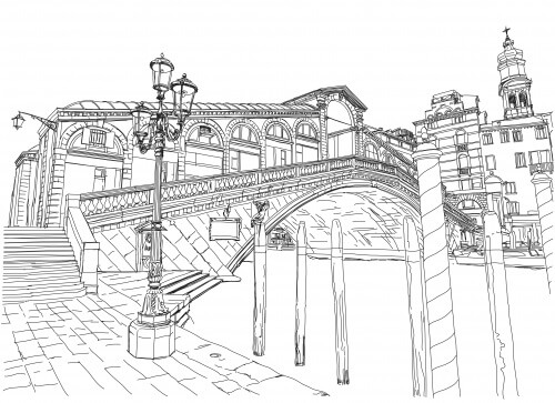 Dibujos de Puente de Rialto para colorear
