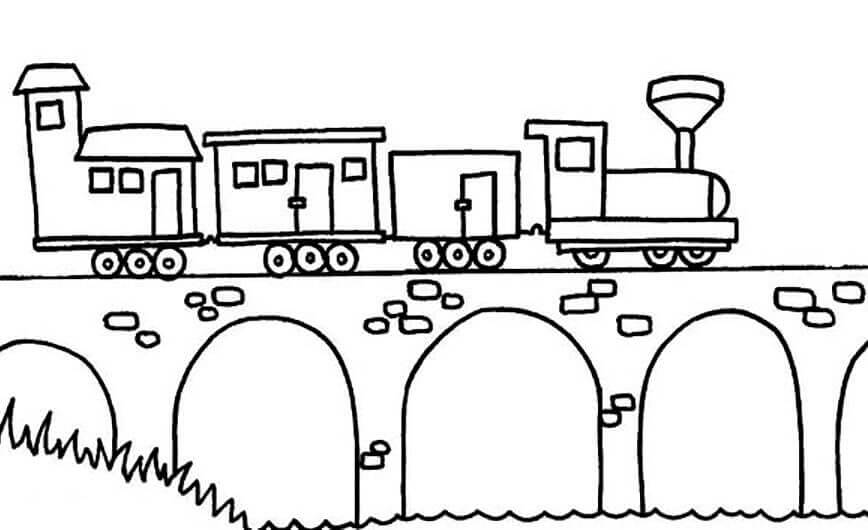 Dibujos de Puente de Tren para colorear