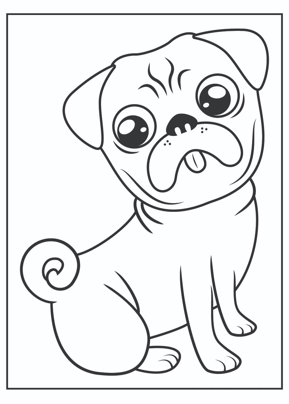 Pug Básico para colorir