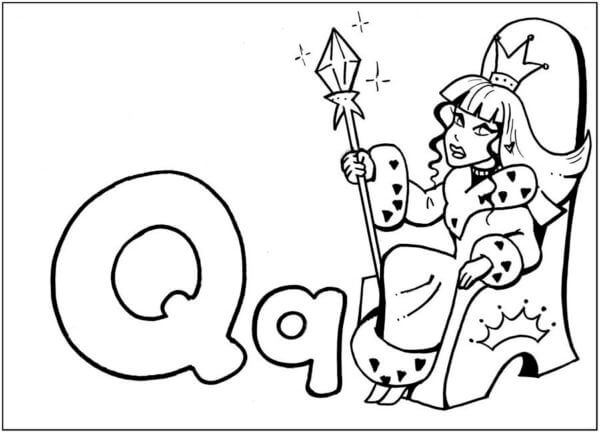 Dibujos de Q es Para La Reina para colorear