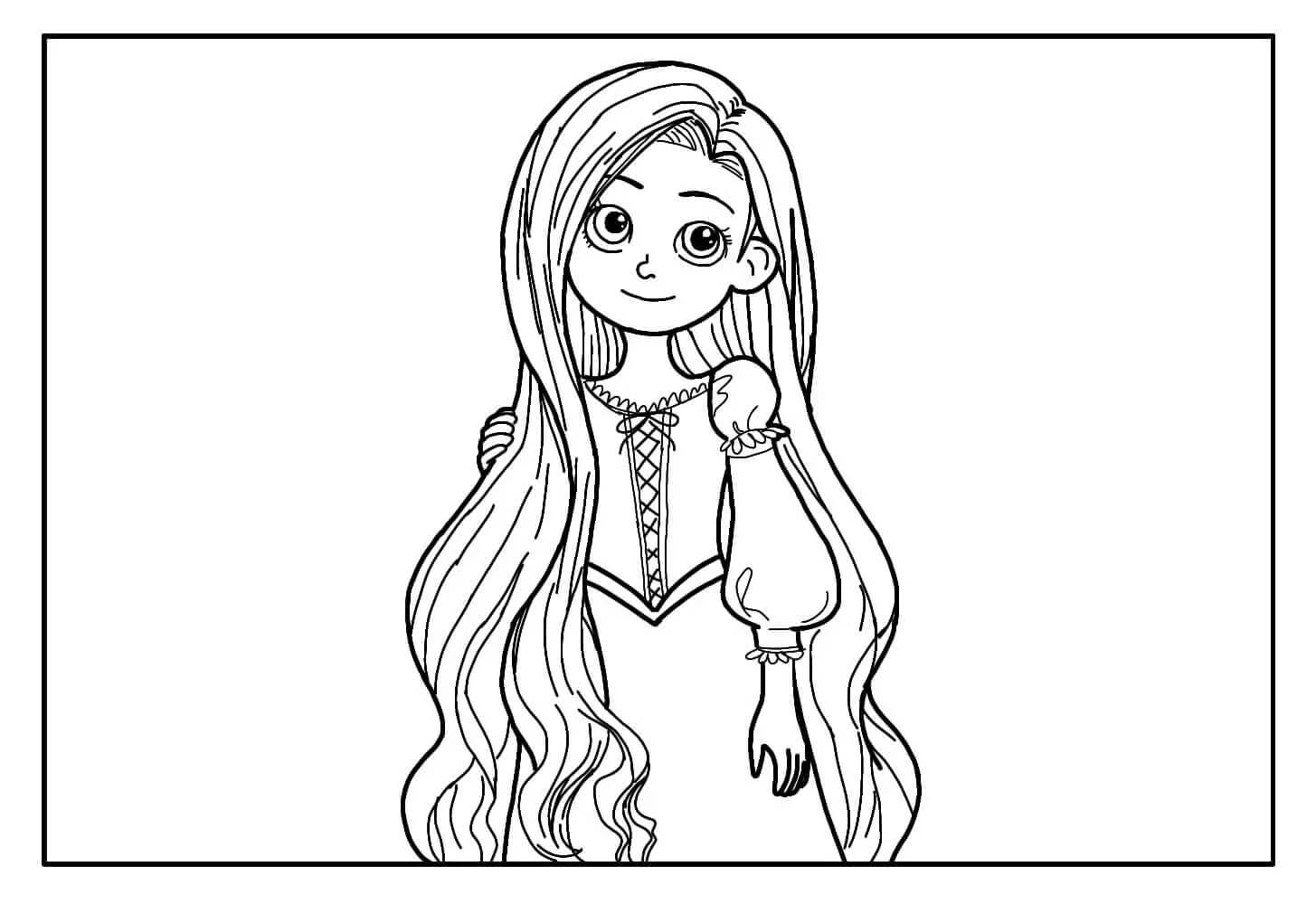 Dibujos de Rapunzel Cara para colorear