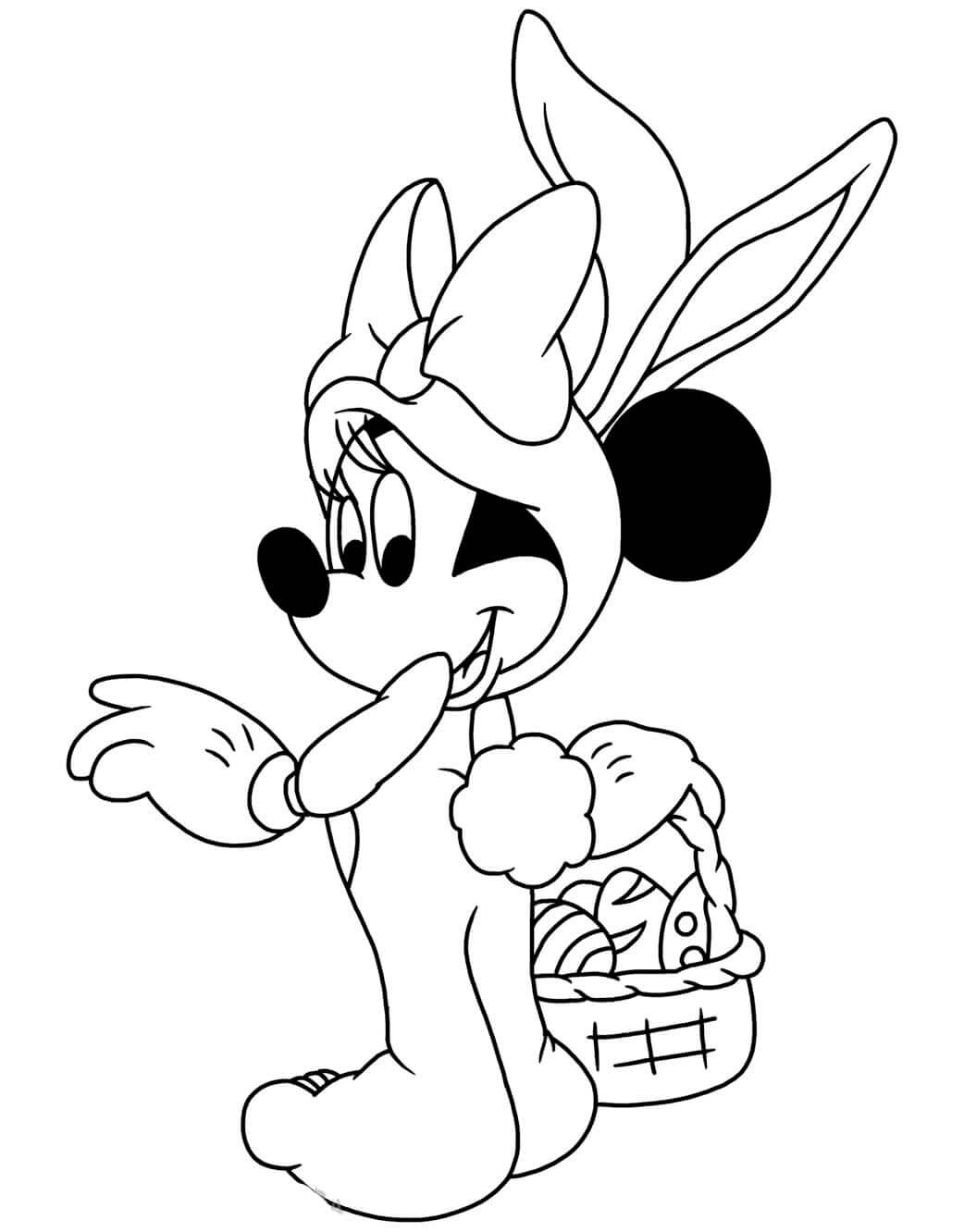 Dibujos de Ratón Minnie de Pascua para colorear