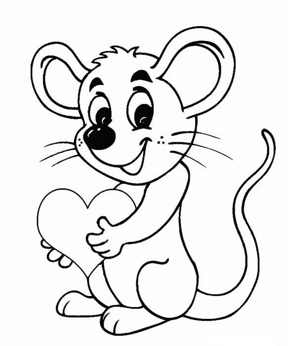 Dibujos de Ratón Sonriendo para colorear